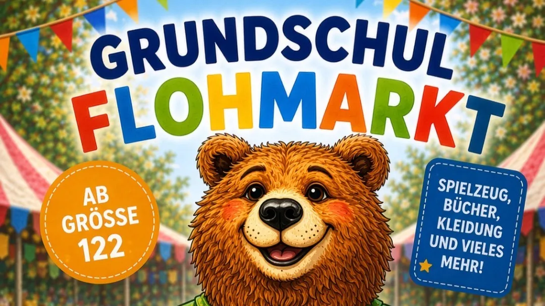 Flyer zum Grundschulflohmarkt an der Oberwaldschule Aue