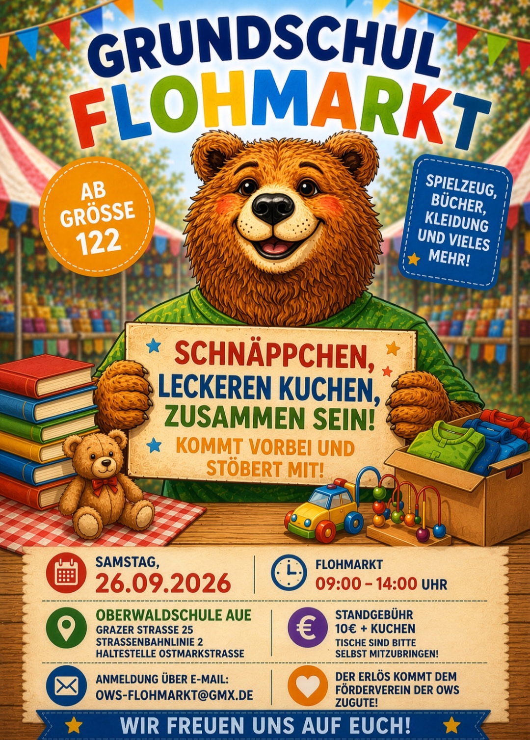 Der vollständige Flyer zum Grundschulflohmarkt